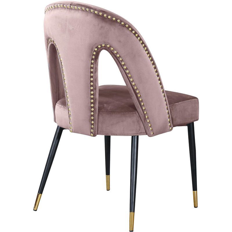 Meridian Akoya Pink Velvet Dining Chair IMAGE 3