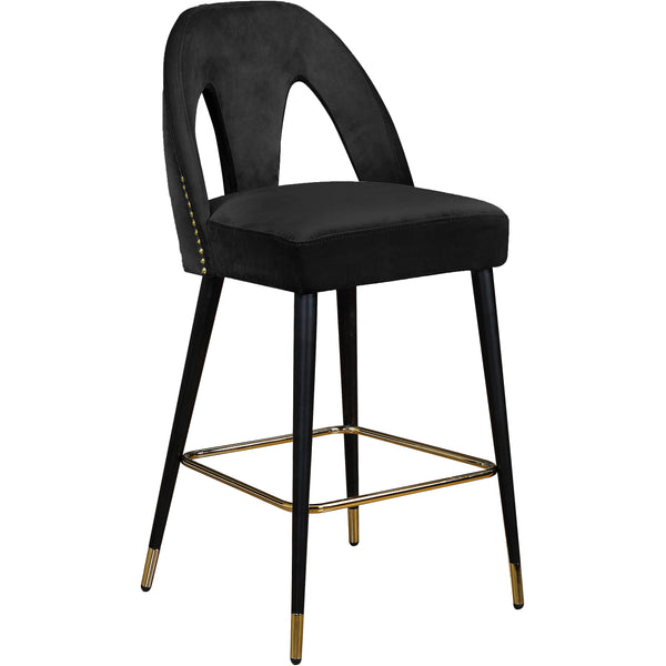 Meridian Akoya Black Velvet Stool IMAGE 1