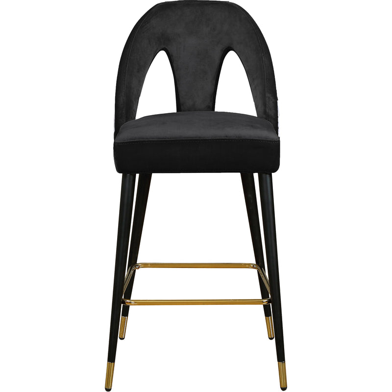 Meridian Akoya Black Velvet Stool IMAGE 2