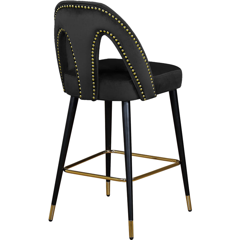 Meridian Akoya Black Velvet Stool IMAGE 3