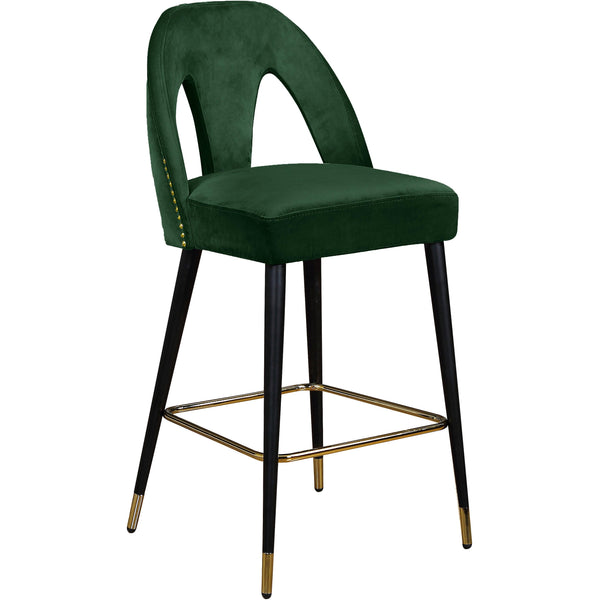 Meridian Akoya Green Velvet Stool IMAGE 1