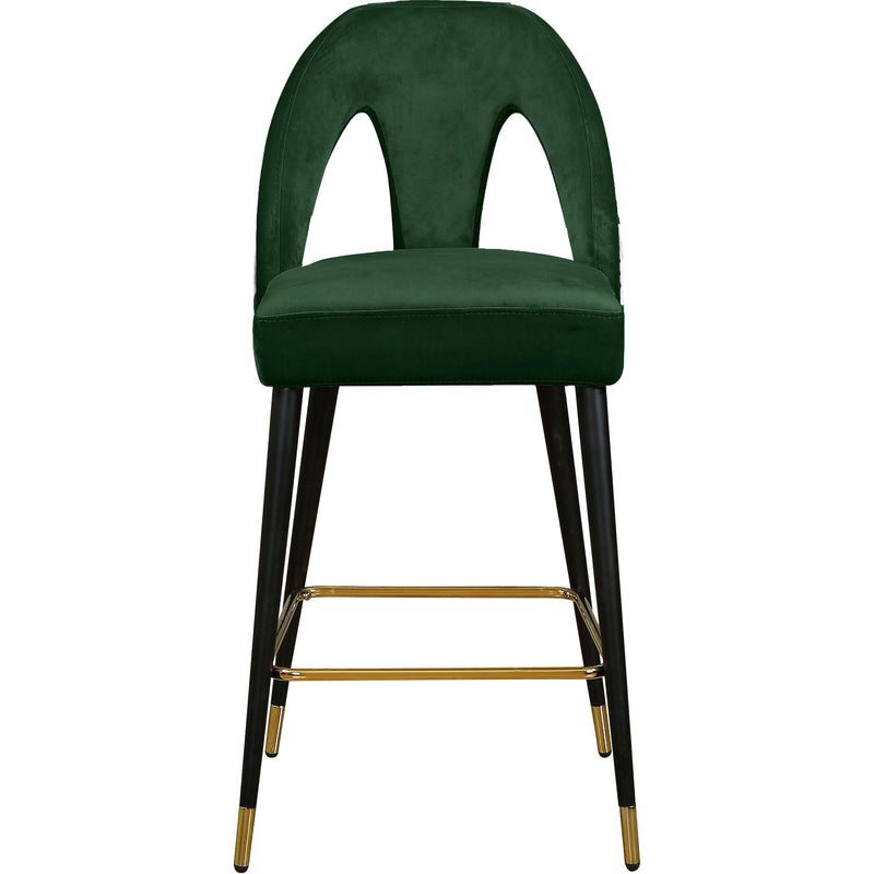 Meridian Akoya Green Velvet Stool IMAGE 2