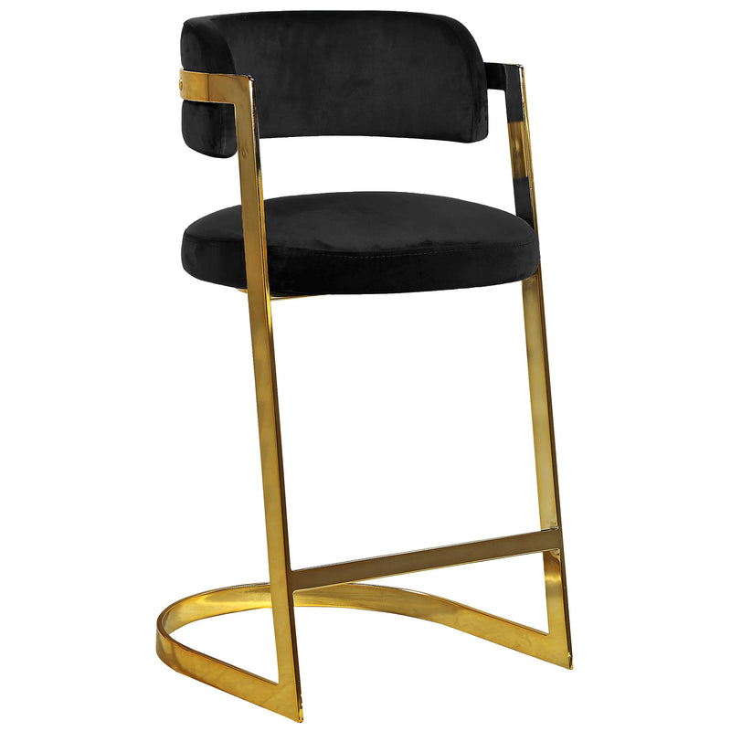 Meridian Stephanie Black Velvet Stool IMAGE 1