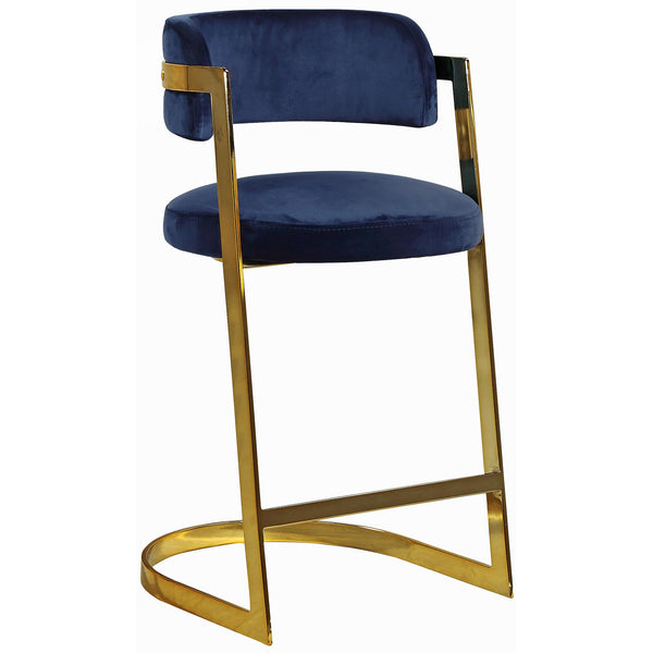 Meridian Stephanie Navy Velvet Stool IMAGE 1