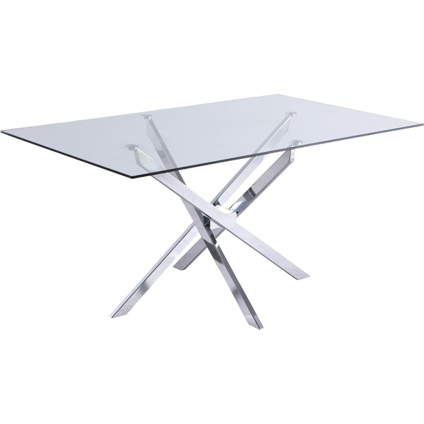 Meridian Xander Chrome Dining Table IMAGE 1