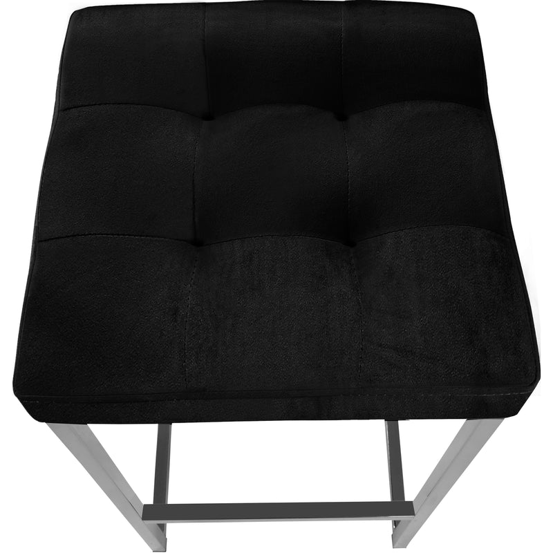 Meridian Nicola Black Velvet Stool IMAGE 3