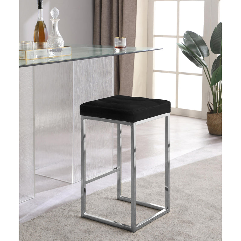 Meridian Nicola Black Velvet Stool IMAGE 4