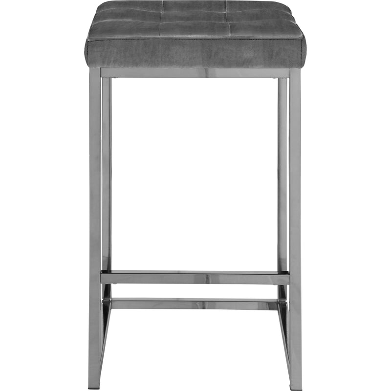 Meridian Nicola Grey Velvet Stool IMAGE 2