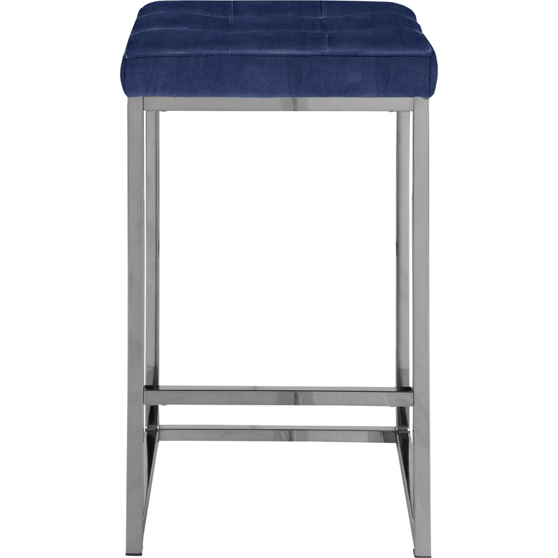 Meridian Nicola Navy Velvet Stool IMAGE 2