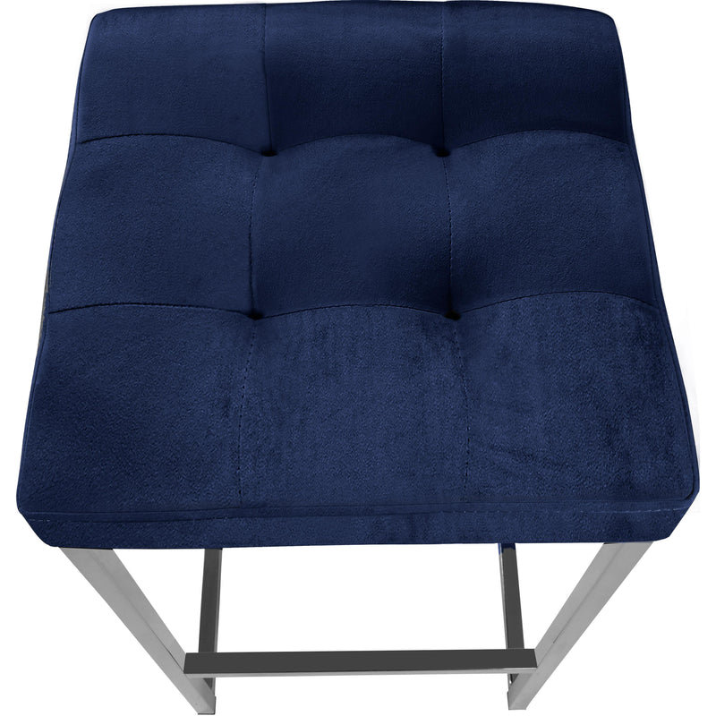 Meridian Nicola Navy Velvet Stool IMAGE 3