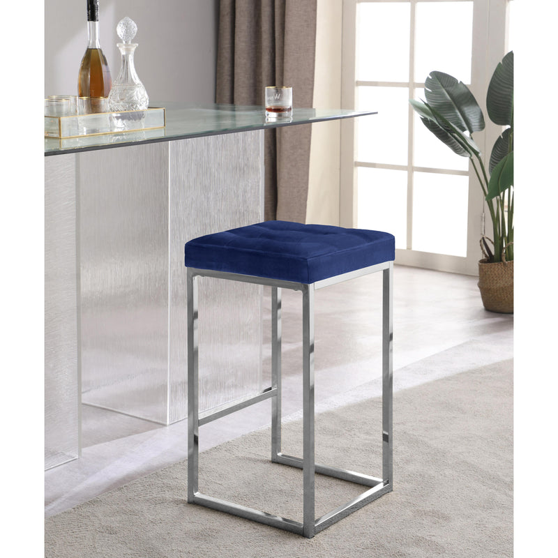 Meridian Nicola Navy Velvet Stool IMAGE 4