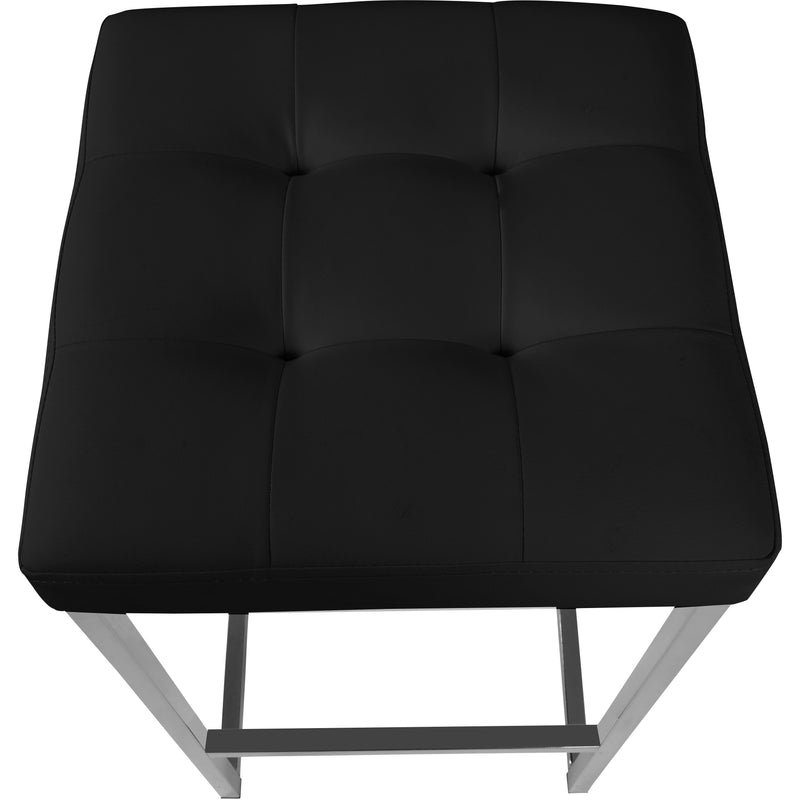 Meridian Nicola Black Vegan Leather Stool IMAGE 3