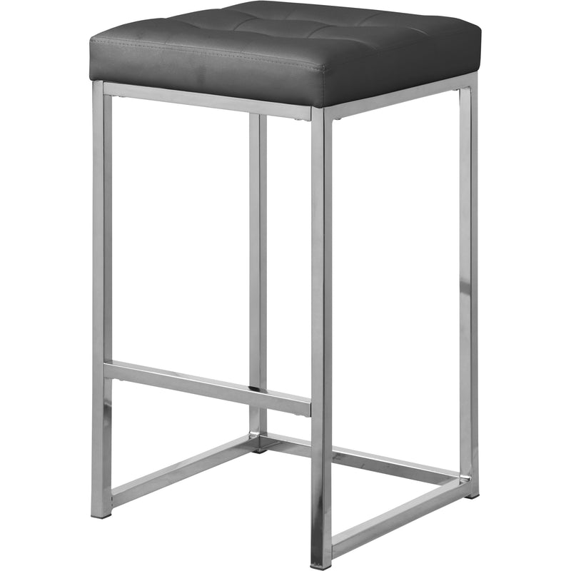 Meridian Nicola Grey Vegan Leather Stool IMAGE 1