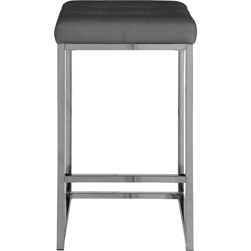 Meridian Nicola Grey Vegan Leather Stool IMAGE 2