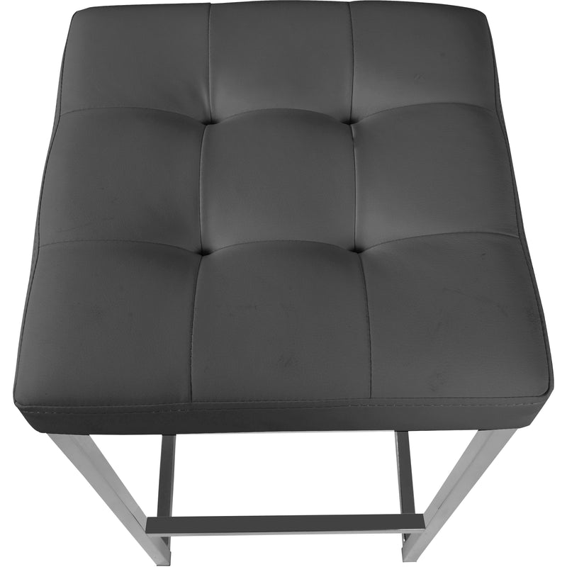 Meridian Nicola Grey Vegan Leather Stool IMAGE 3