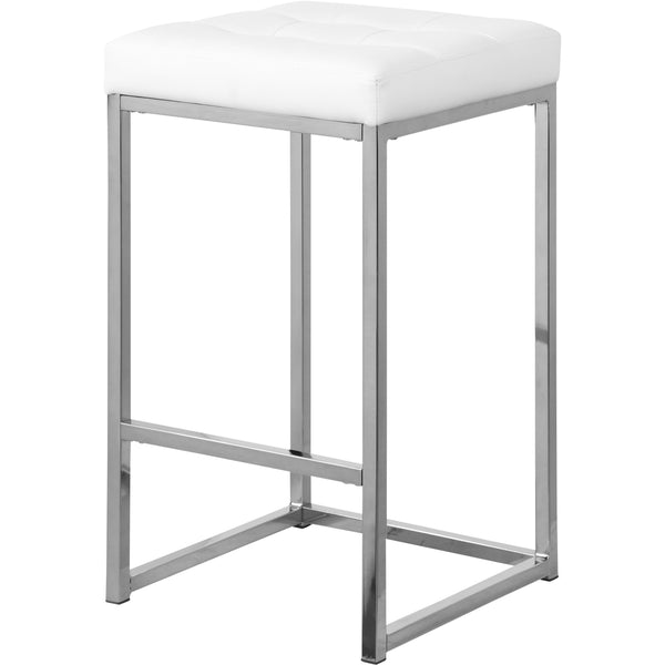 Meridian Nicola White Vegan Leather Stool IMAGE 1