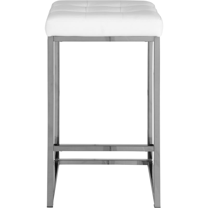 Meridian Nicola White Vegan Leather Stool IMAGE 2