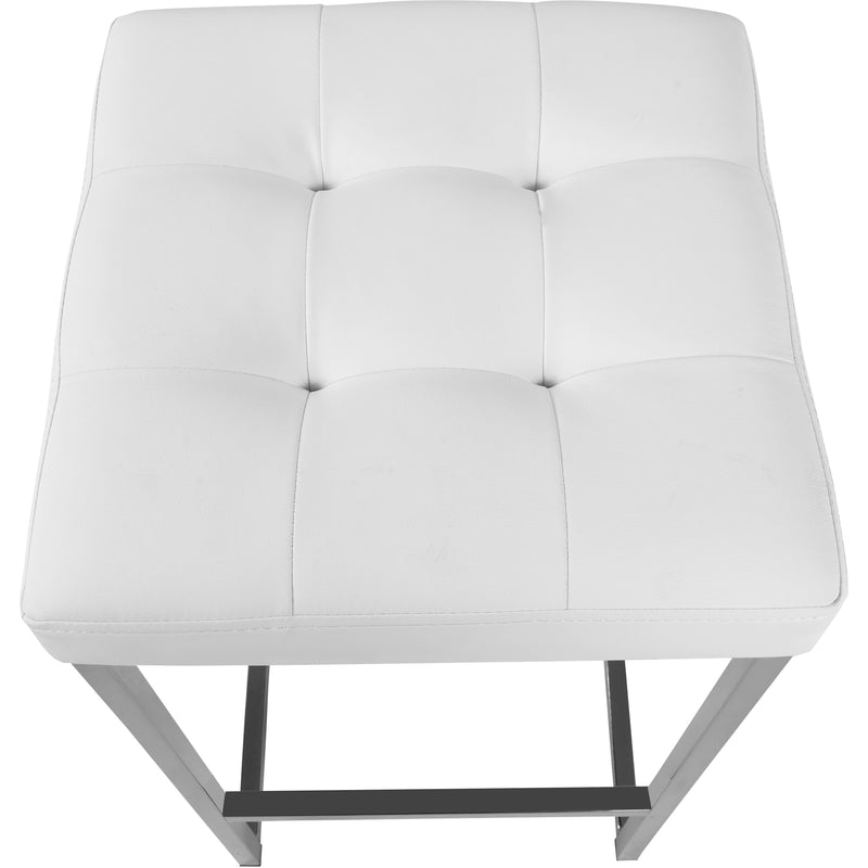 Meridian Nicola White Vegan Leather Stool IMAGE 3