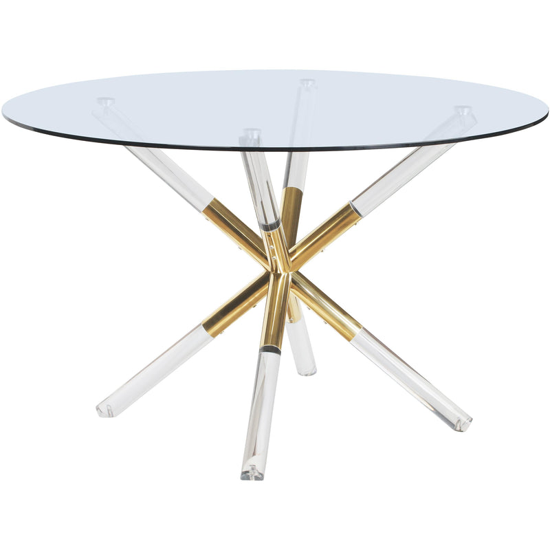 Meridian Mercury Acrylic/Gold Dining Table IMAGE 1