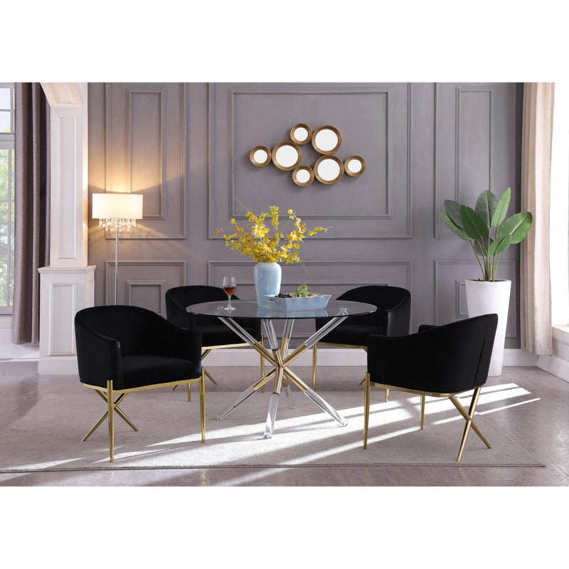 Meridian Mercury Acrylic/Gold Dining Table IMAGE 4