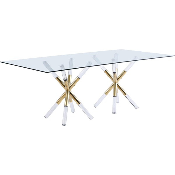 Meridian Mercury Acrylic/Gold Dining Table IMAGE 1