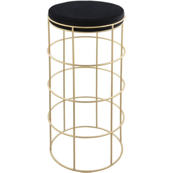 Meridian Rebar Black Velvet Bar Stool IMAGE 1