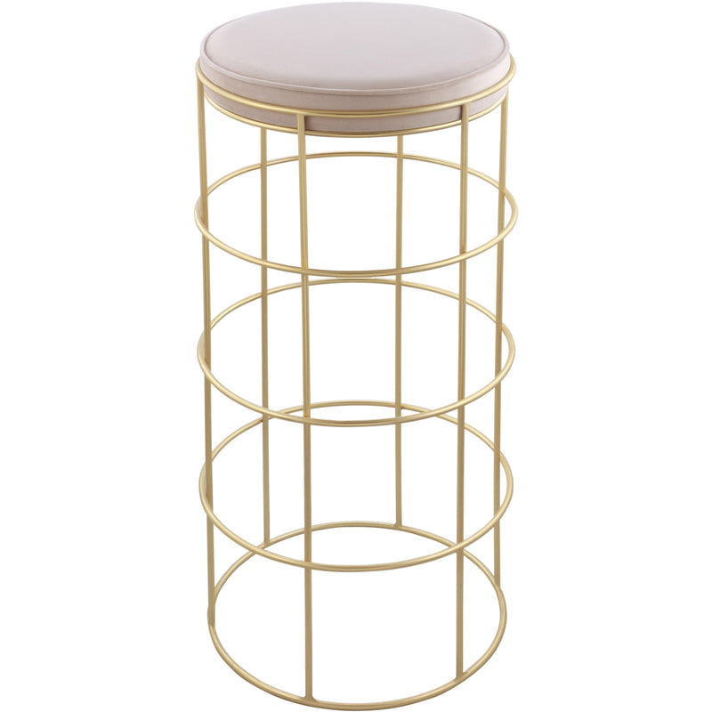 Meridian Rebar Cream Velvet Bar Stool IMAGE 1