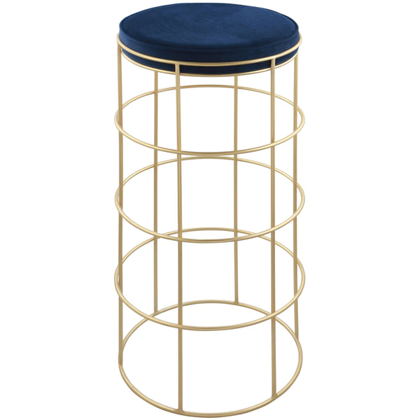 Meridian Rebar Navy Velvet Bar Stool IMAGE 1