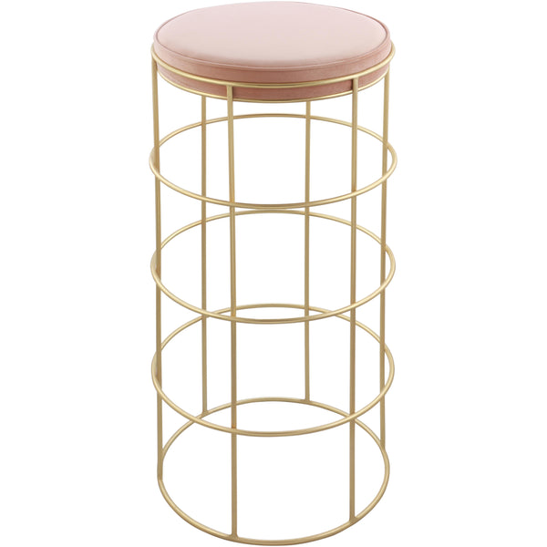 Meridian Rebar Pink Velvet Bar Stool IMAGE 1