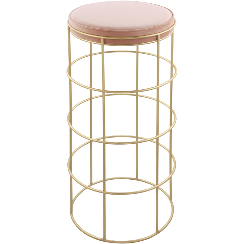 Meridian Rebar Pink Velvet Bar Stool IMAGE 1