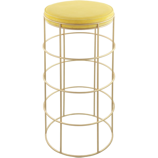 Meridian Rebar Yellow Velvet Bar Stool IMAGE 1