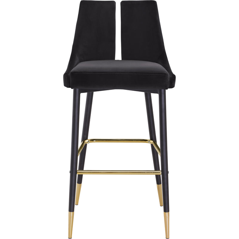 Meridian Sleek Black Velvet Stool IMAGE 2