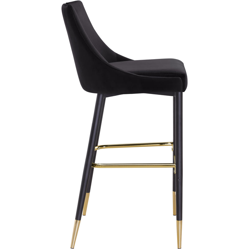 Meridian Sleek Black Velvet Stool IMAGE 3