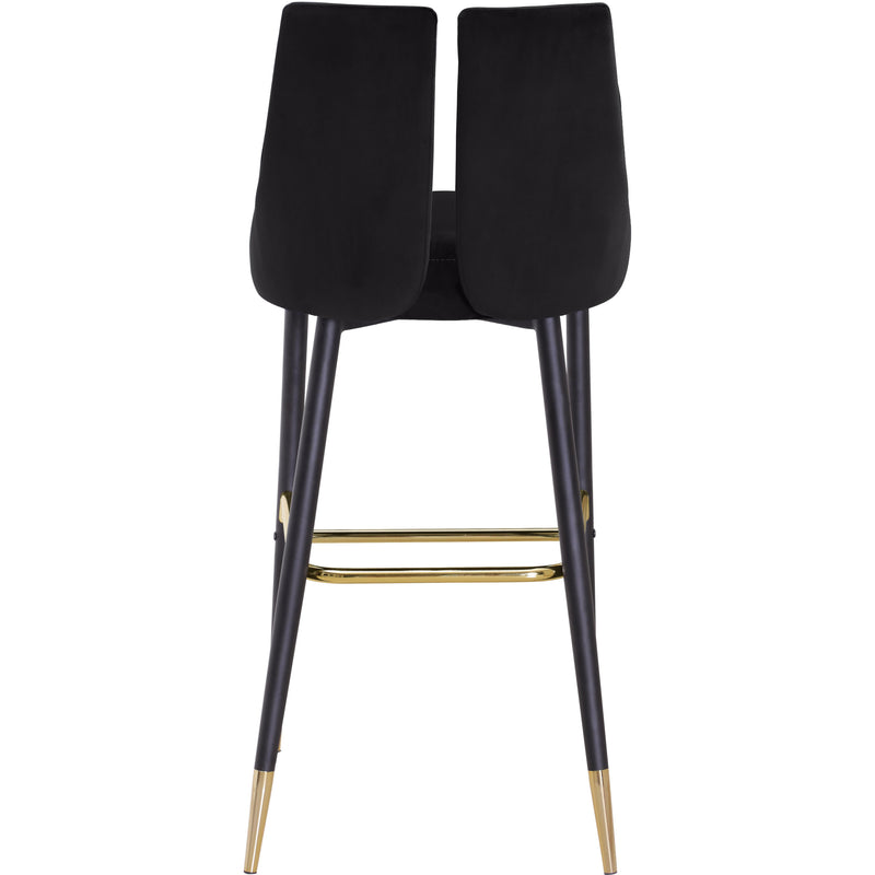 Meridian Sleek Black Velvet Stool IMAGE 4