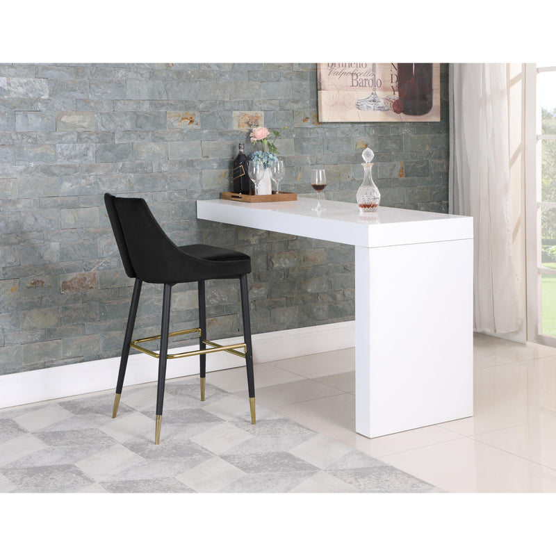 Meridian Sleek Black Velvet Stool IMAGE 7