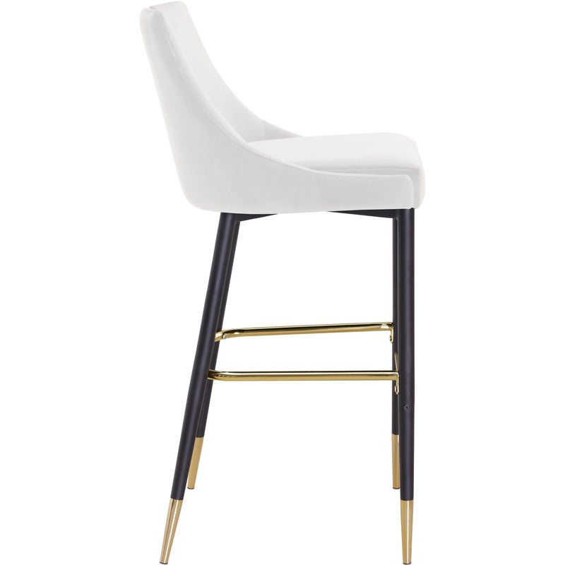 Meridian Sleek Cream Velvet Stool IMAGE 3