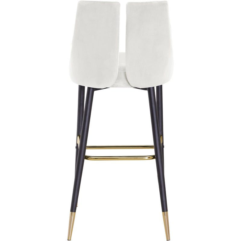 Meridian Sleek Cream Velvet Stool IMAGE 4