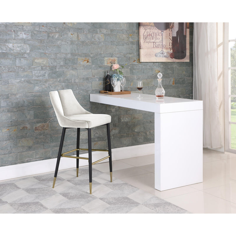 Meridian Sleek Cream Velvet Stool IMAGE 6