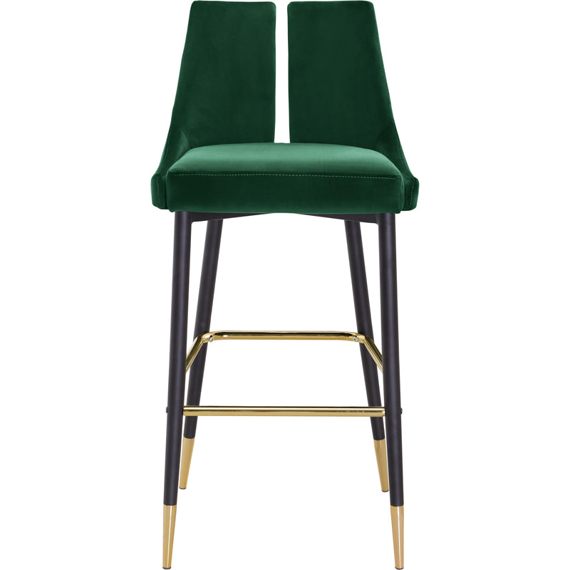 Meridian Sleek Green Velvet Stool IMAGE 2