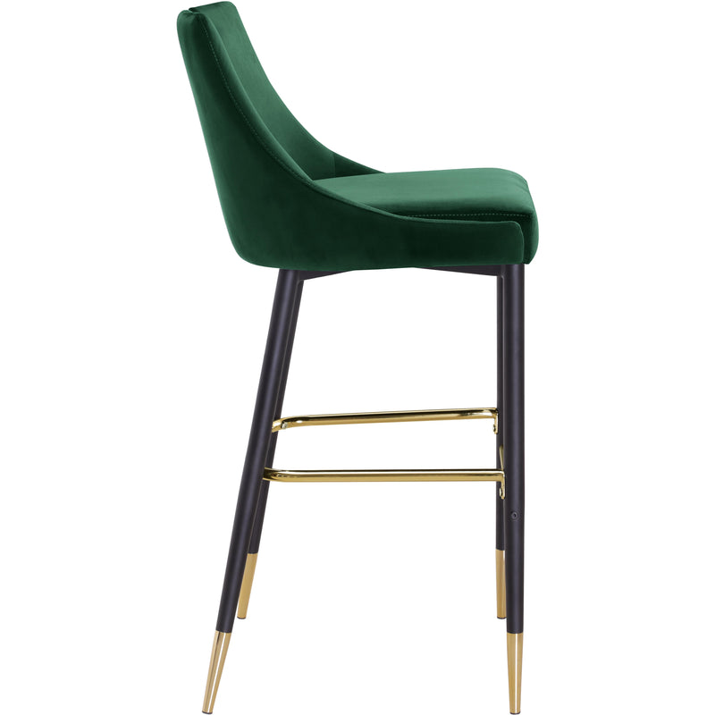 Meridian Sleek Green Velvet Stool IMAGE 3