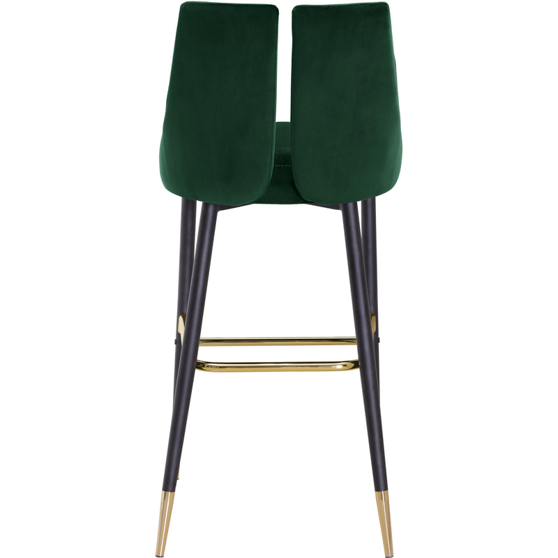 Meridian Sleek Green Velvet Stool IMAGE 4