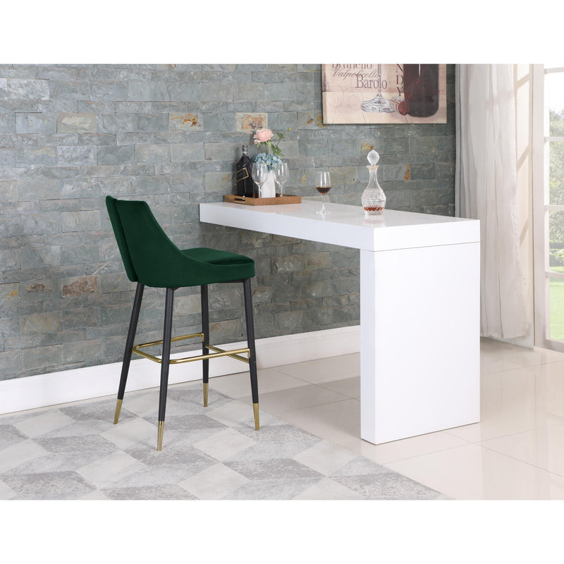 Meridian Sleek Green Velvet Stool IMAGE 7