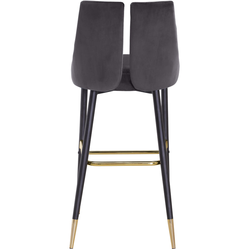 Meridian Sleek Grey Velvet Stool IMAGE 4