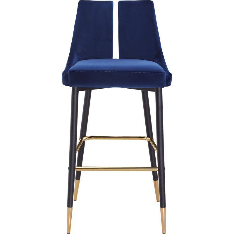 Meridian Sleek Navy Velvet Stool IMAGE 2