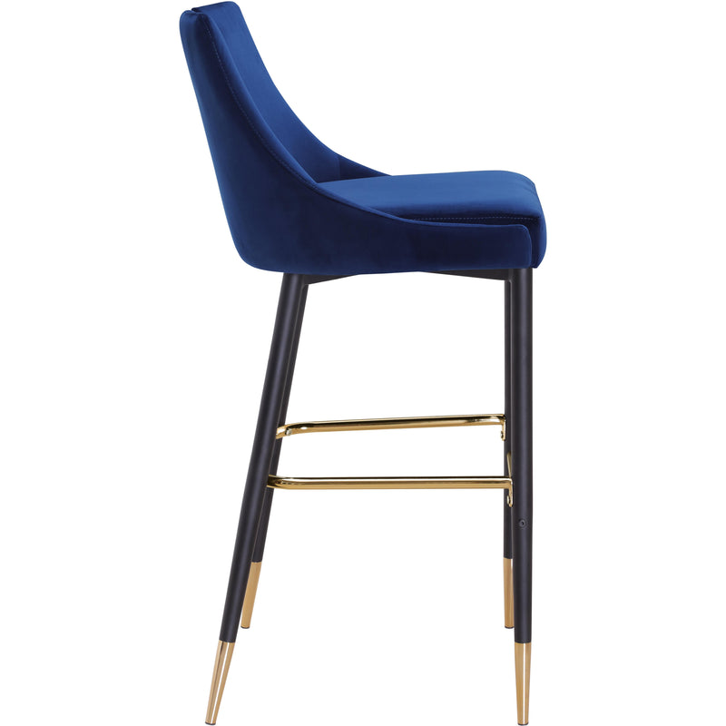 Meridian Sleek Navy Velvet Stool IMAGE 3