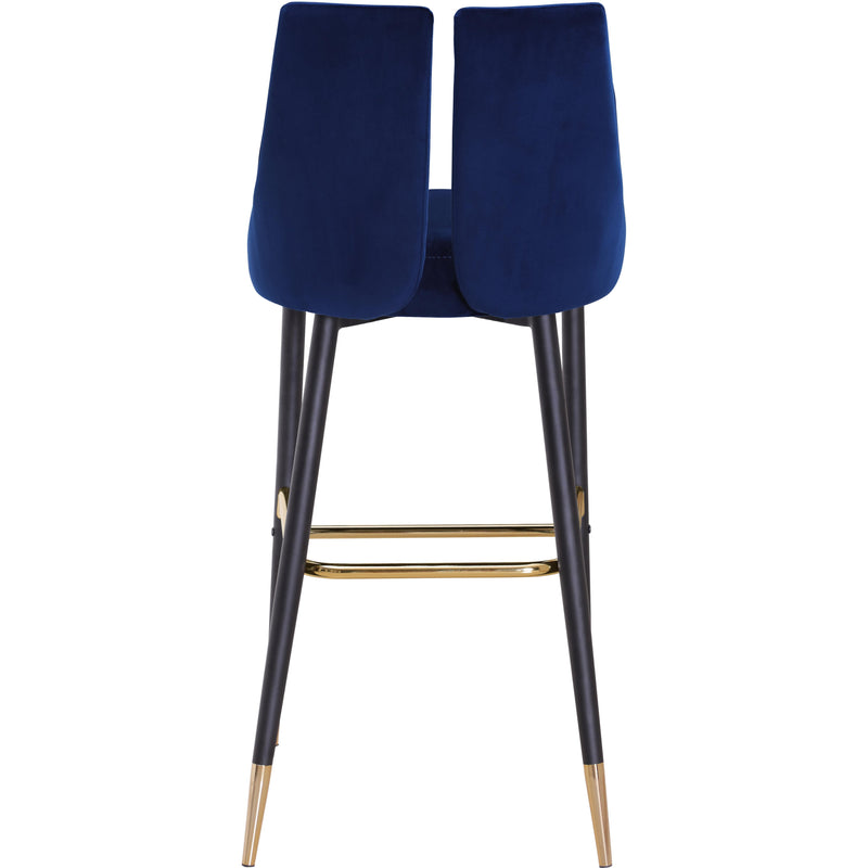 Meridian Sleek Navy Velvet Stool IMAGE 4