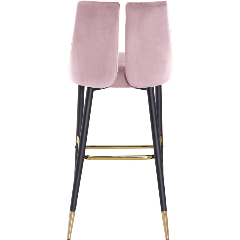 Meridian Sleek Pink Velvet Stool IMAGE 4