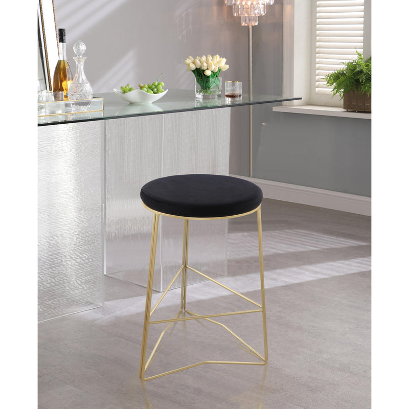 Meridian Tres Black Velvet Counter Stool IMAGE 2