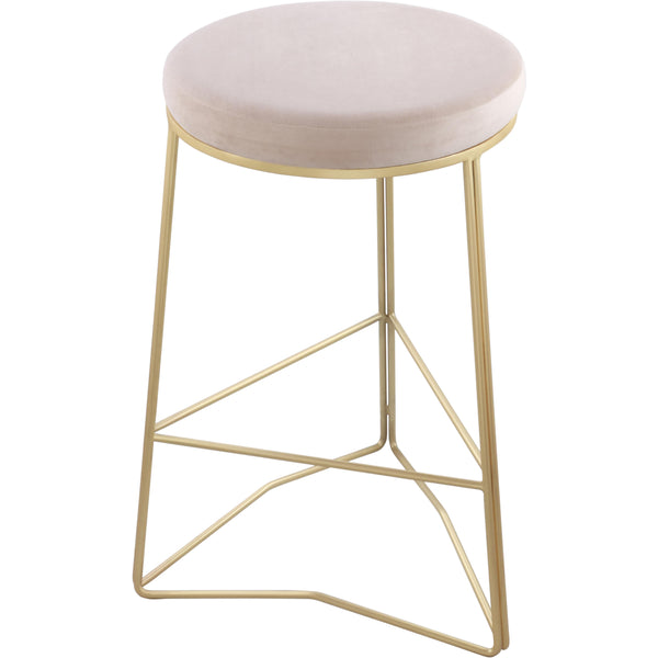 Meridian Tres Cream Velvet Counter Stool IMAGE 1