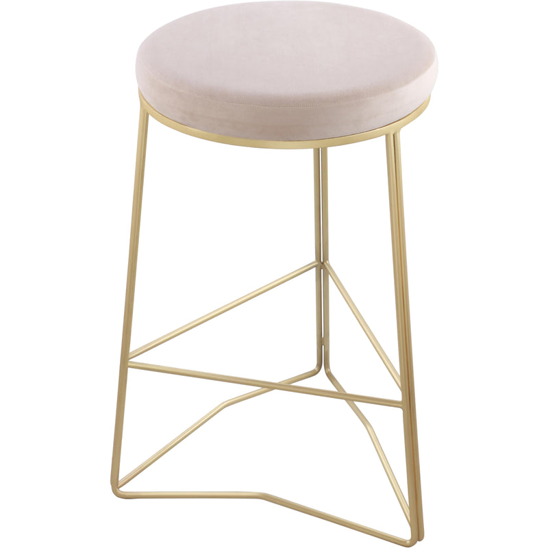 Meridian Tres Cream Velvet Counter Stool IMAGE 1